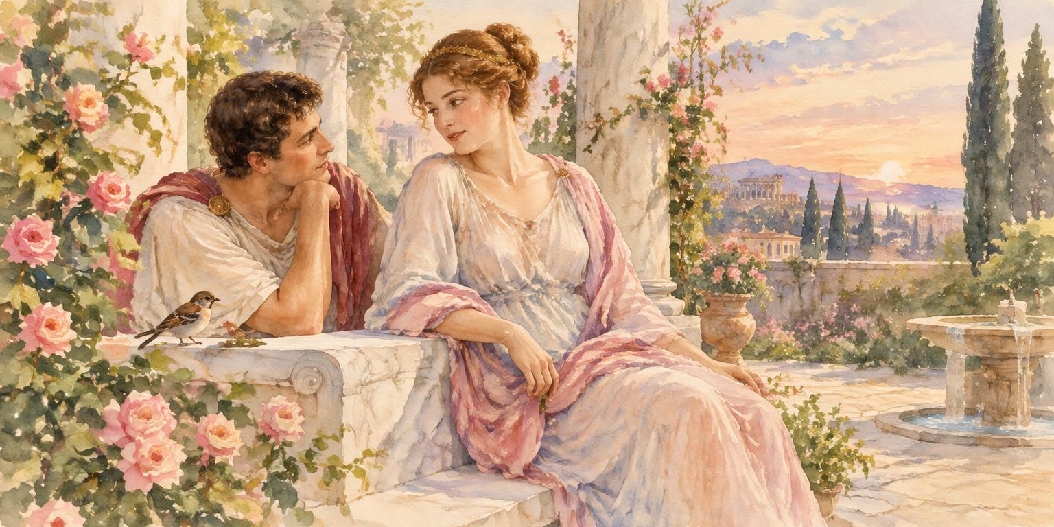 Watercolor of Catullus, Carmen 5